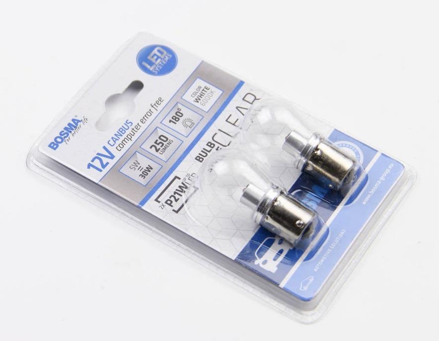 Лампа светодиодная P21W 12V BA15s (2 шт.) (6599) BOSMA 6599
