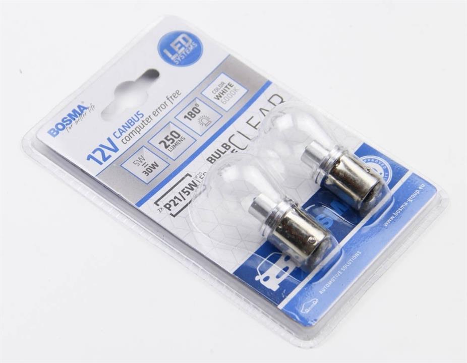 Лампа светодиодная BAY15D 12V 1xLED CREE3535 WHITE 6000K CLEAR STYLE (blister 2 шт) (6674) BOSMA 6674