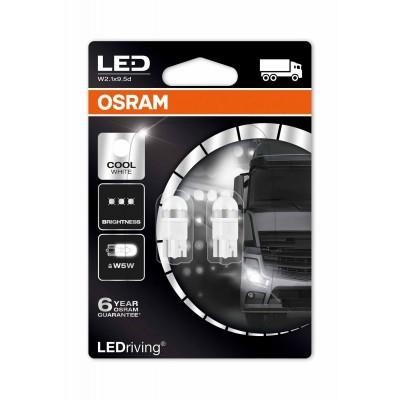 Лампа светодиодная, LED technology W5W W2,1x9,5dВ 1Вт,2шт (2824CW02B) Osram 2824CW-02B