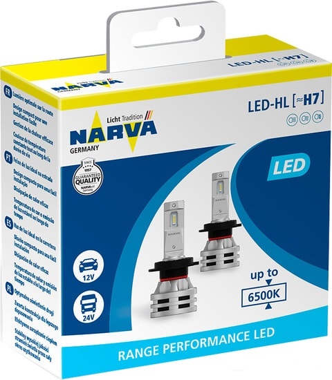 Комплект светодиодных ламп Narva 18033 LED H7 Range Performance 6500K 2 шт