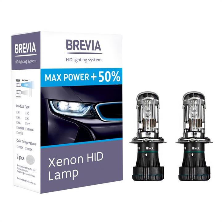 Лампа ксеноновая Brevia Max Power +50% H4 12V 35W (2 шт.) (12450MP) Brevia 12450MP