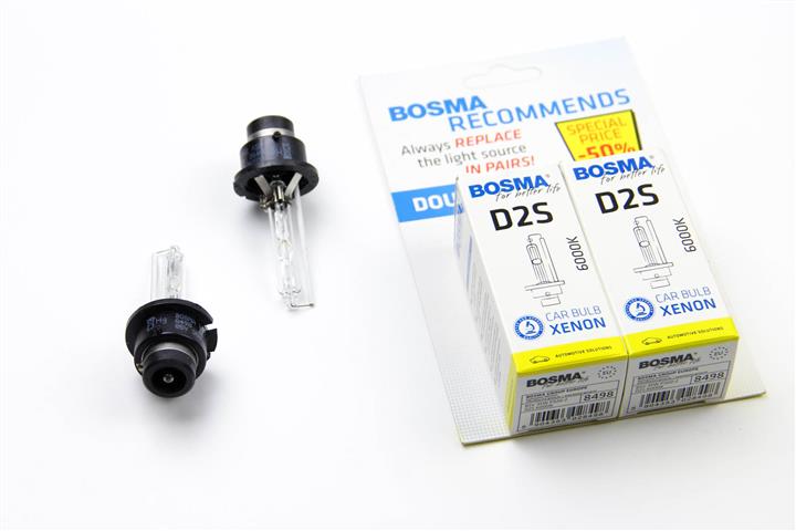 Лампа ксеноновая BOSMA D2S 85V 35W 6000K (2 шт.) (8498D) BOSMA 8498D