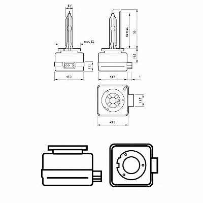 Лампа ксеноновая Philips WhiteVision D1S 85V 35W (85415WHVC1) Philips 85415WHVC1