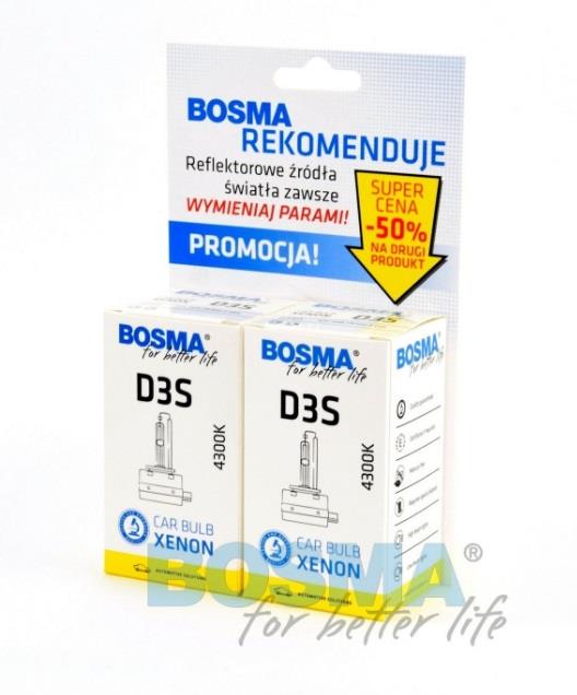 Лампа ксеноновая BOSMA D3S 42V 35W 4300К (2 шт.) (9518D) BOSMA 9518D