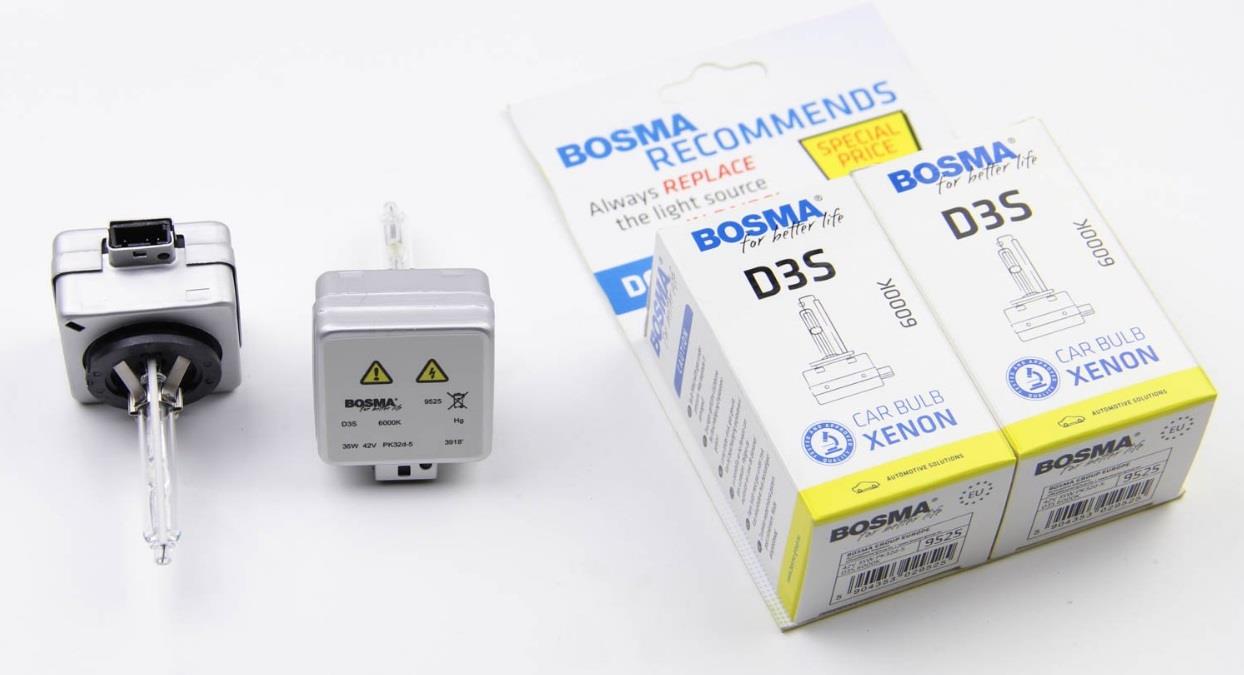 Лампа ксеноновая BOSMA D3S 42V 35W 6000К (2 шт.) (9525D) BOSMA 9525D