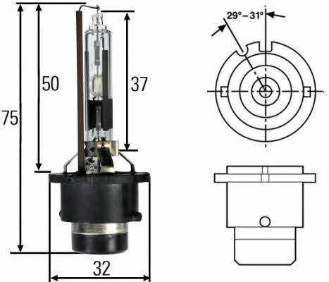 Лампа ксеноновая D2R 85V 35W (8GS007001151) Hella 8GS 007 001-151