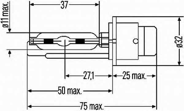 Лампа ксеноновая D2S 1224V 35W (8GS007949101) Hella 8GS 007 949-101