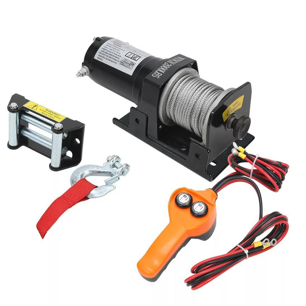 Лебедка электрическая 12V Electric Winch 2000lbs  907 кг стальной трос