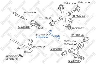 5174046SX STELLOX Наконечник поперечной рулевой тяги