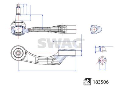 33108998 SWAG Наконечник поперечной рулевой тяги