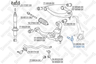 5100267SX STELLOX Наконечник поперечной рулевой тяги