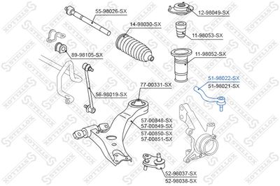 5198022SX STELLOX Наконечник поперечной рулевой тяги