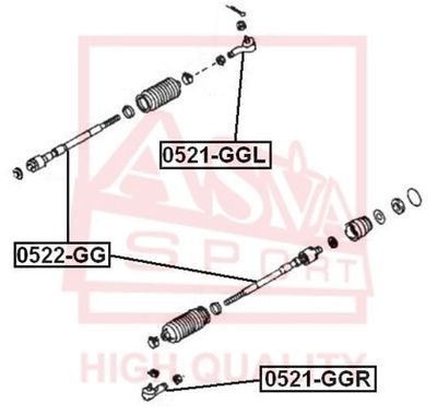 0521GGL ASVA Наконечник поперечной рулевой тяги