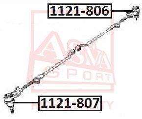 1121807 ASVA Наконечник поперечной рулевой тяги