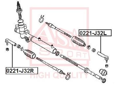 0221J32L ASVA Наконечник поперечной рулевой тяги