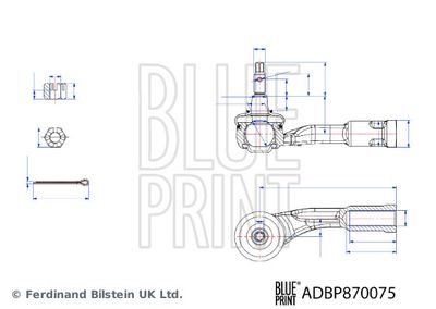 ADBP870075 BLUE PRINT Наконечник поперечной рулевой тяги