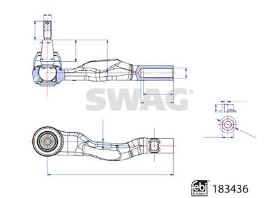 33108965 SWAG Наконечник поперечной рулевой тяги