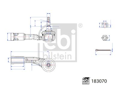 183070 FEBI BILSTEIN Наконечник поперечной рулевой тяги