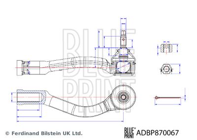 ADBP870067 BLUE PRINT Наконечник поперечной рулевой тяги