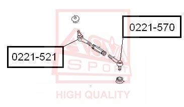 0221521 ASVA Наконечник поперечной рулевой тяги