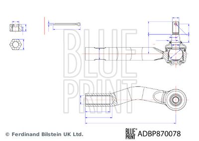 ADBP870078 BLUE PRINT Наконечник поперечной рулевой тяги