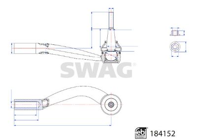 33109284 SWAG Наконечник поперечной рулевой тяги