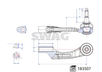 33108999 SWAG Наконечник поперечной рулевой тяги