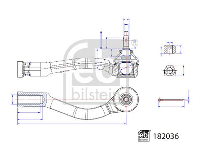 182036 FEBI BILSTEIN Наконечник поперечной рулевой тяги