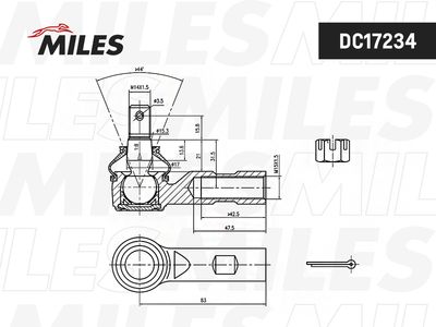 DC17234 MILES Наконечник поперечной рулевой тяги