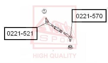 0221570 ASVA Наконечник поперечной рулевой тяги