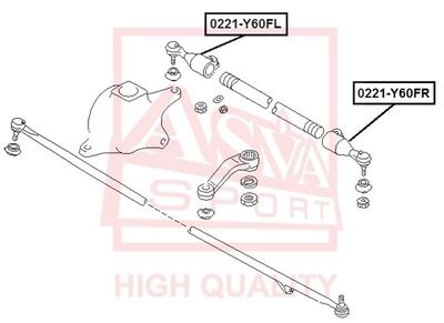 0221Y60FL ASVA Наконечник поперечной рулевой тяги