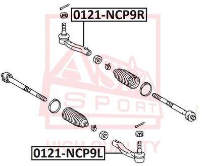 0121NCP9L ASVA Наконечник поперечной рулевой тяги