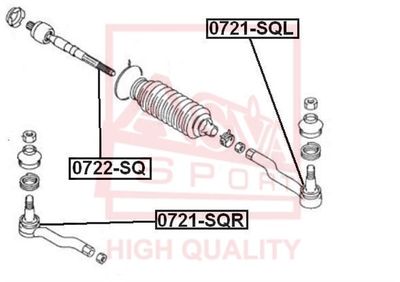 0721SQL ASVA Наконечник поперечной рулевой тяги