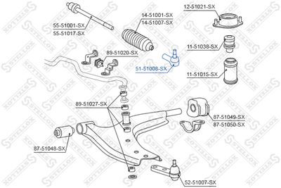 5151008SX STELLOX Наконечник поперечной рулевой тяги