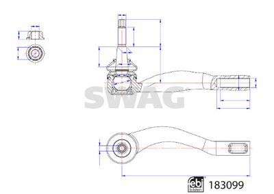 33108828 SWAG Наконечник поперечной рулевой тяги