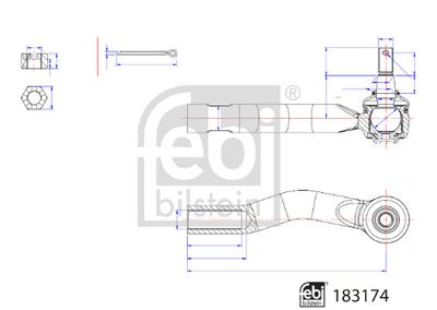 183174 FEBI BILSTEIN Наконечник поперечной рулевой тяги