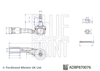 ADBP870076 BLUE PRINT Наконечник поперечной рулевой тяги