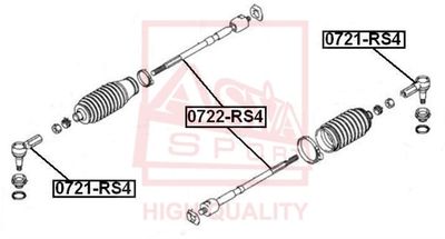 0721RS4 ASVA Наконечник поперечной рулевой тяги