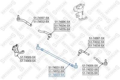 5174033SX STELLOX Наконечник поперечной рулевой тяги