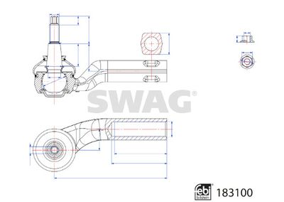 33108829 SWAG Наконечник поперечной рулевой тяги