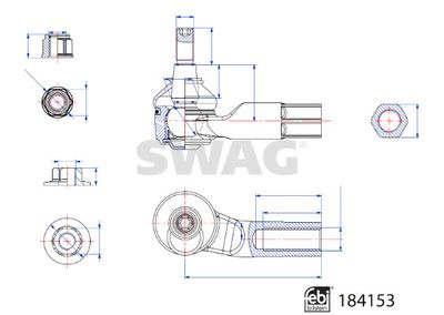 33109285 SWAG Наконечник поперечной рулевой тяги