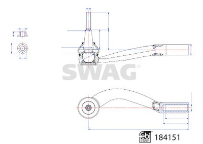 33109283 SWAG Наконечник поперечной рулевой тяги