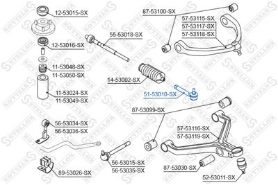 5153010SX STELLOX Наконечник поперечной рулевой тяги