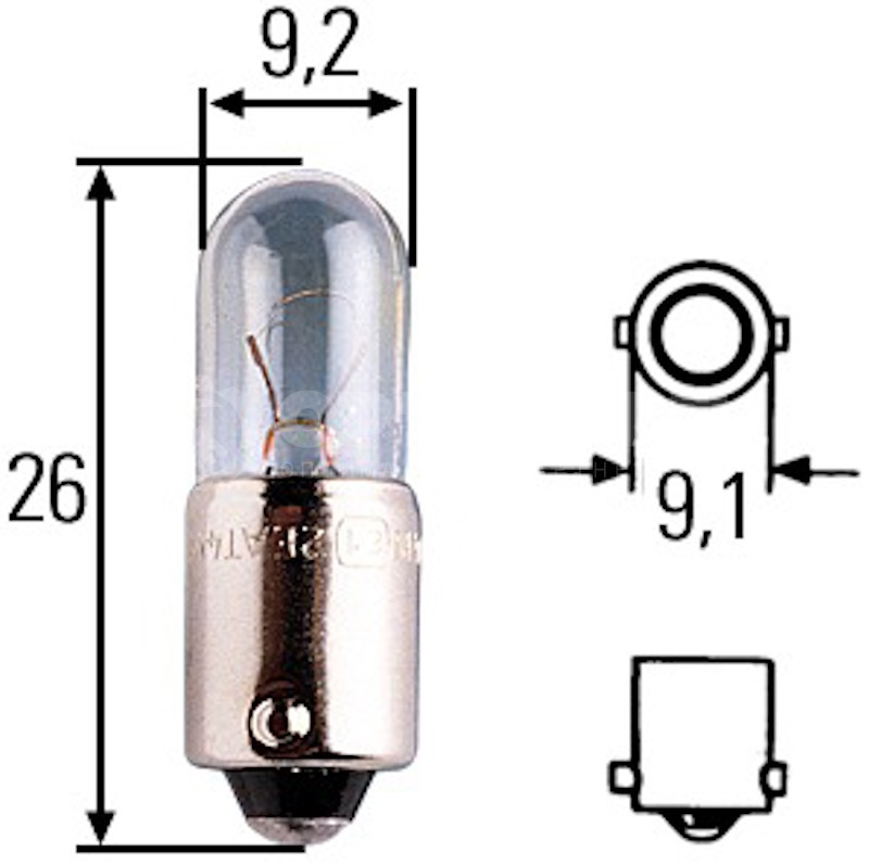 Лампа 12V T4W 4W 1 шт. картон