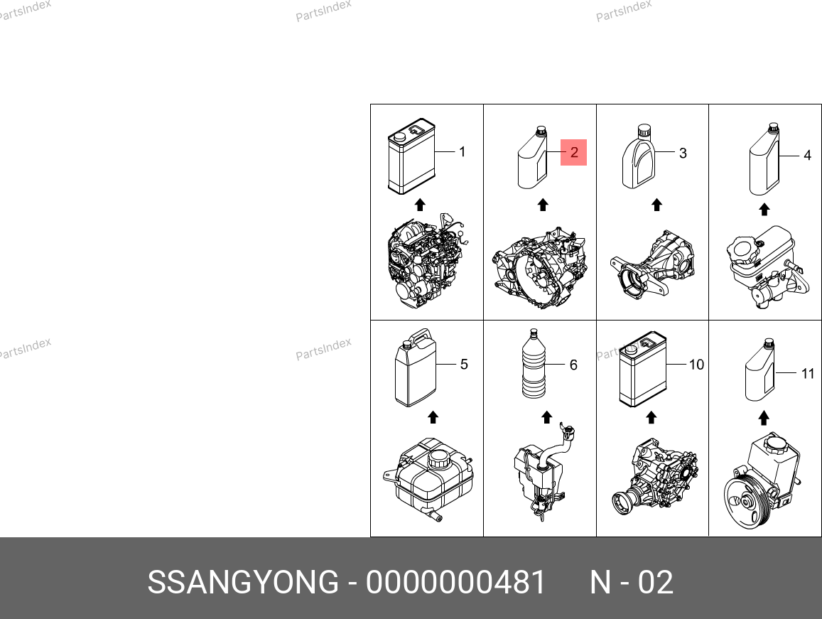 Масло трансмиссионное МКПП SSANG YONG - 0000000481