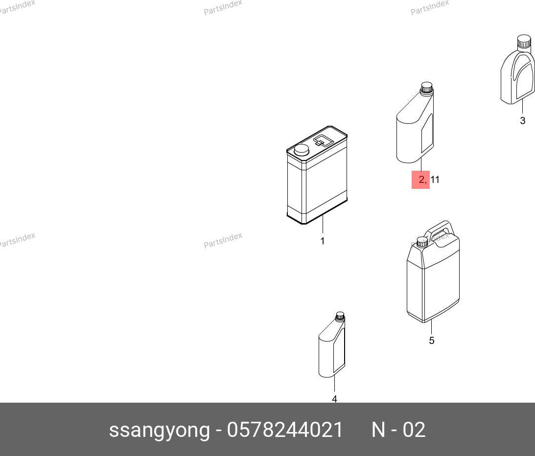 Масло трансмиссионное АКПП SSANG YONG - 0578244021