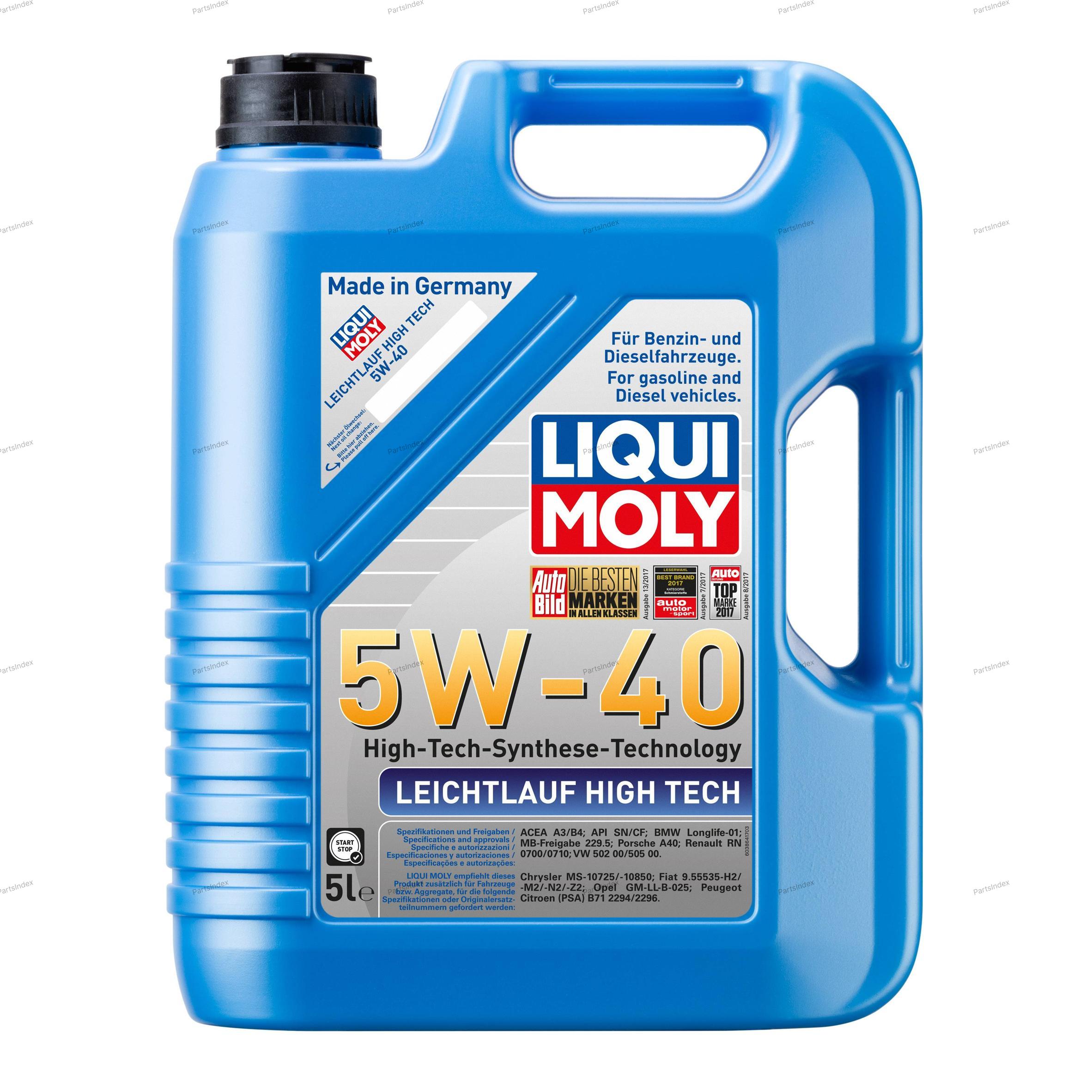 Масло моторное hc-синтетическое LIQUI MOLY Leichtlauf High Tech 5W-40, 5л
