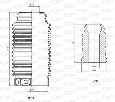 DCK509904 OPEN PARTS Пылезащитный комплект, амортизатор