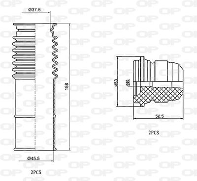 DCK500104 OPEN PARTS Пылезащитный комплект, амортизатор