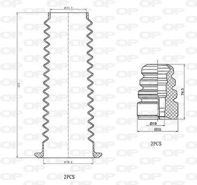 DCK508704 OPEN PARTS Пылезащитный комплект, амортизатор